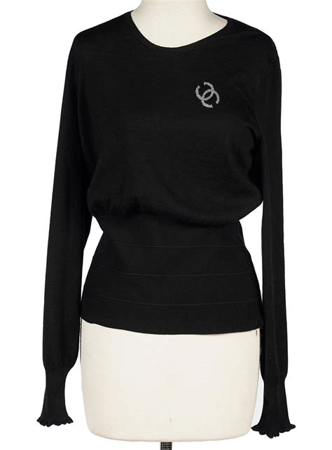 chanel black cashmere sweater